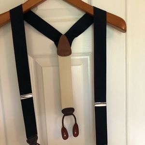 Brooks Brothers Braces/Suspenders Navy/Leather